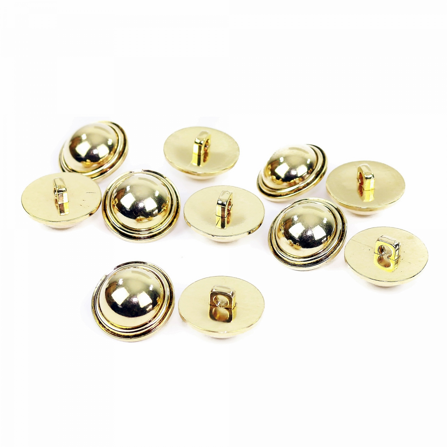 Plastic Metallized Shank Buttons, size 40 Lin (144 pcs/pack) Code: B6314