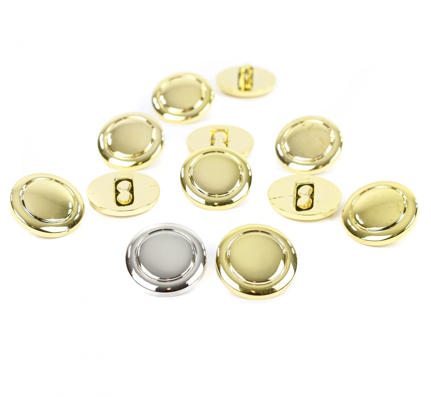 Plastic Metallize Shank Buttons (144 pcs/pack) Code: 2122