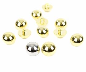 Buttons with Beads (10 pcs/pack) - Plastic Metallize Shank Buttons, 15 mm (100 pcs/pack) Code: 2614 