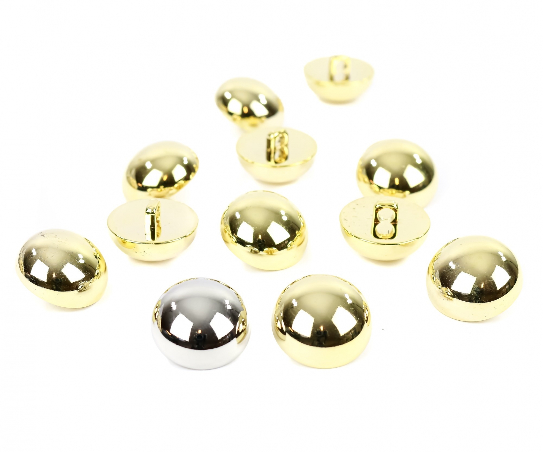 Nasturi Metalizati, cu Picior, din Plastic, 18 mm (100 buc/pachet) Cod: 2614 
