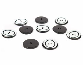 4 Holes Buttons 0313-1300/44 (100 pcs/pack) Color: White, Black - 2 Holes Buttons 0315-2019 (100 pcs/bag)