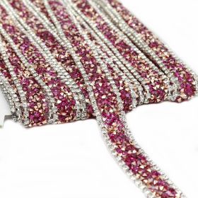 Iron-on Trim with Rhinestones - Iron-on Trim/Border with Rhinestones, 15 mm (17,74 meters/roll)Code: LA3300