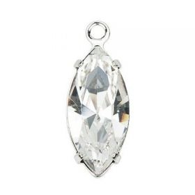 Swarovski Sewing Crystals, 8x8.7 mm, Color: Crystal (1 piece)Code: 3708 - Swarovski Pendant, 10x6 mm, Crystal (1 piece)Code: 6744