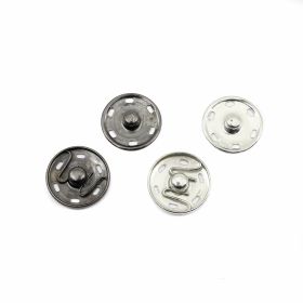 Sew-on Snaps - Metal Sew-on Snaps, 21 mm, Silver (200 sets/box)