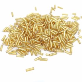 Margele Sticla #5B (100 gr/punga) Margele Tubulare din Sticla, Culoare: Auriu 22B (100 gr/punga)