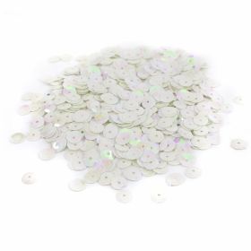 Paiete Decorative, diametru: 6 mm (91.44 metri/rola)Cod: PAIETE-3 Paiete, 6 mm, Alb (100 gr/pachet)
