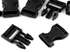 Trident Buckle - Plastic Trident Buckle, 20 mm, Black (100 pcs/pack)