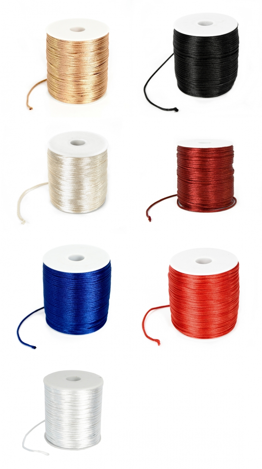 Corset Rattail Satin Cord, diameter 2 mm (100 meters/roll) Different Color