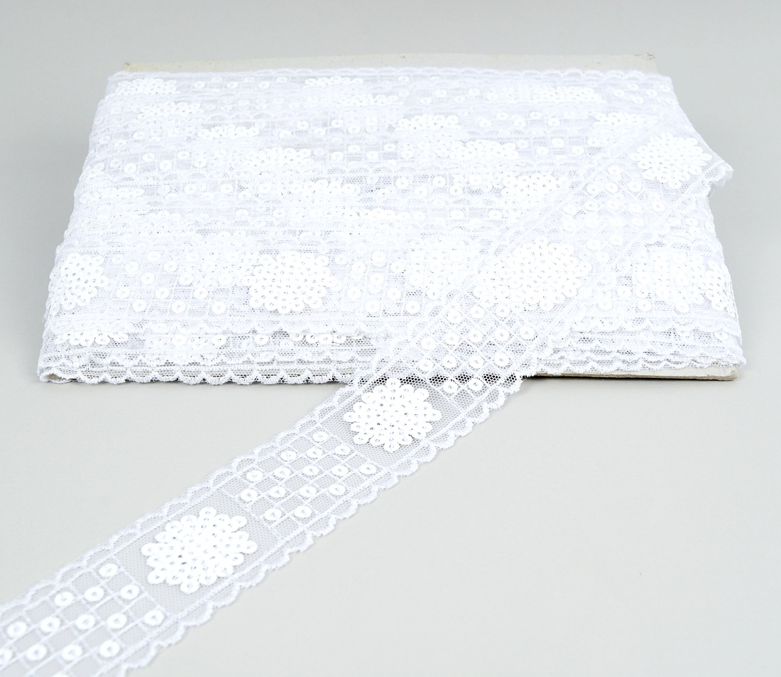 Border Lace Embroidered, width 4.2 cm (13.72 meters/roll) Code: OKC122
