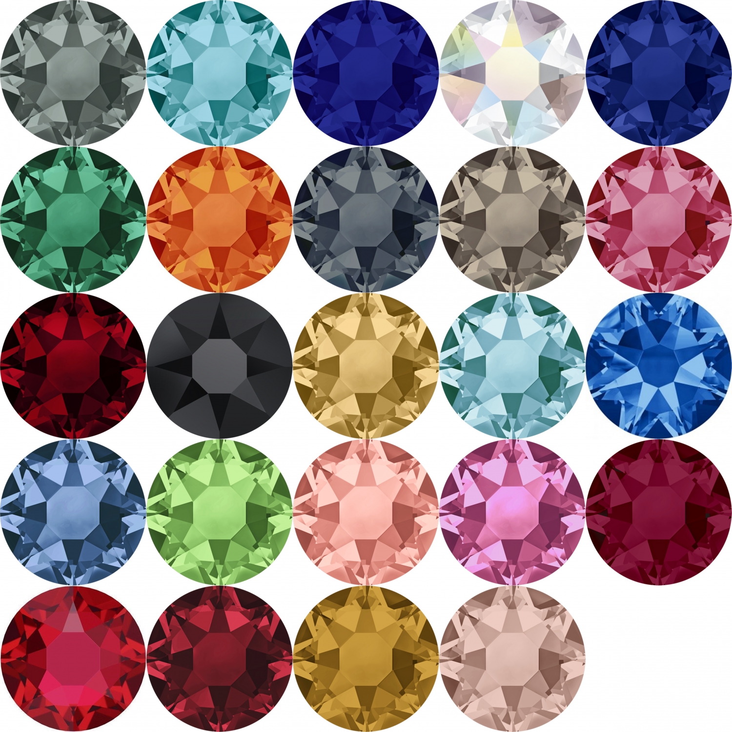 Hotfix Crystals 2078, Size: SS16, Color: Different colours (144 pcs/pack)
