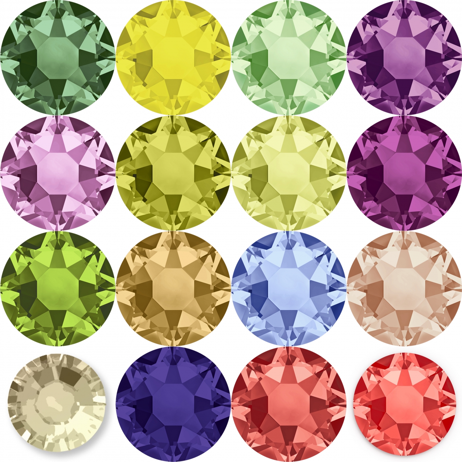 Hotfix Crystals 2028, Size: 20 mm, Color: Different colours (144 pcs/pack)