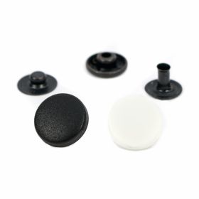 Snap Buttons  S Spring System, 10 mm, Nickel, Antic-brass, Black-oxid (1.000 sets/pack) - Snap Buttons + Plastic Head, 15 mm (250 sets/pack)Code: SC135-15MM