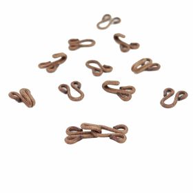 Hook and Eye - Covered Hook and Eye Clasps, Brown, 30 mm (144 sets/pack)Code: MB Imbracat