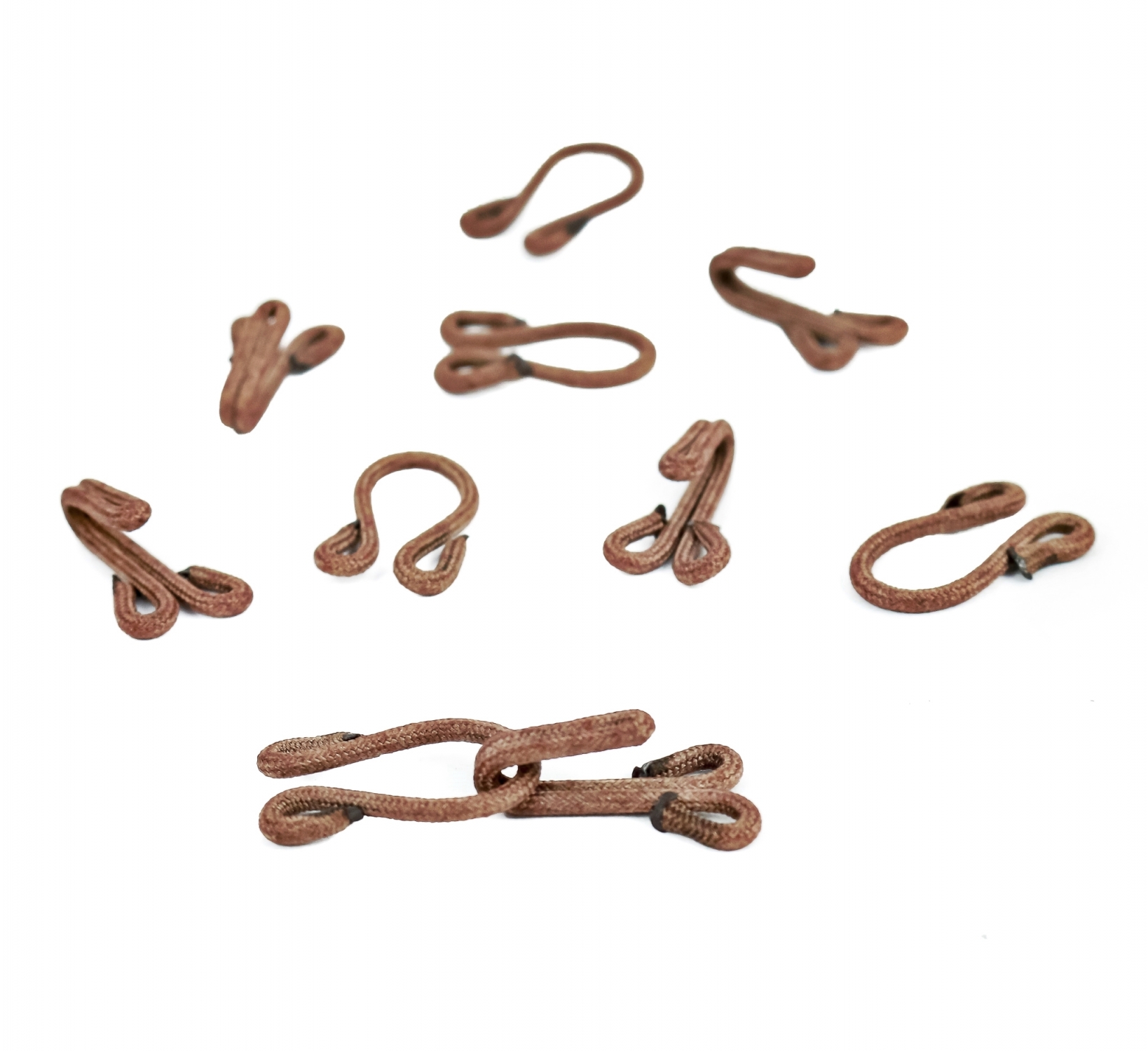 Covered Hook and Eye Clasps, Brown, 39 mm (144 sets/pack)Code: MB Imbracat