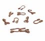 Covered Hook and Eye Clasps, Brown, 39 mm (144 sets/pack)Code: MB Imbracat - 1