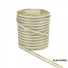 Banda Decorativa Panglica Decorativa cu Fir Metalic, latime 5 mm (100 m/rola) Cod: TOSCANELI