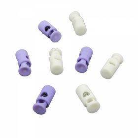 Stoppers and Metal Cord End Toggles - Stoppers, Lila, White (500 pcs/bag) Code: 0305-3015