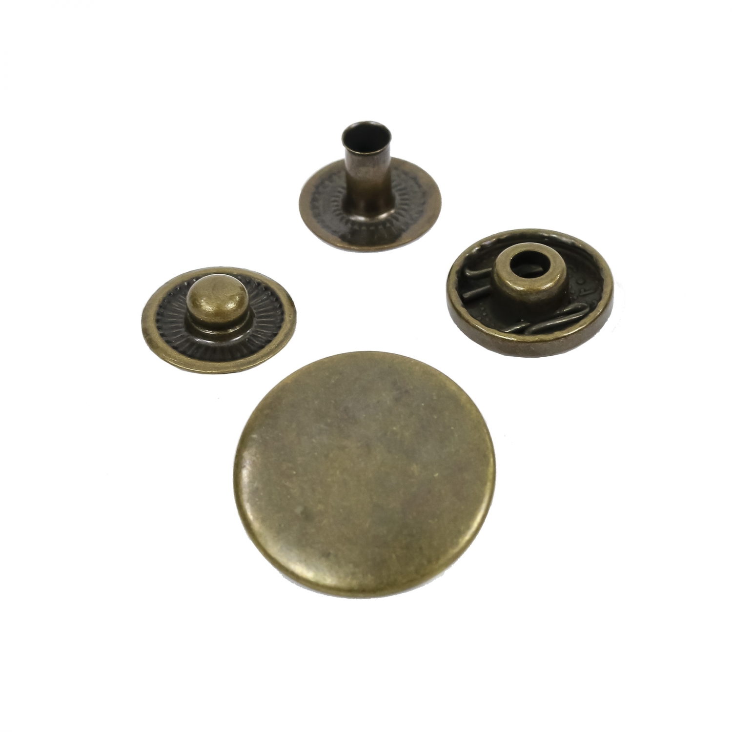 Snap Buttons, 20 mm, Antic-brass (1.000 sets/pack)