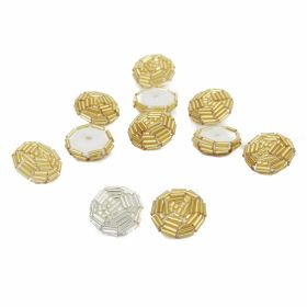 Wooden Decorative Buttons (50 pcs/pack) Model: Cat - Shank Buttons with Beads, 2.3 cm (10 pcs/pack) Code: E1000-12A