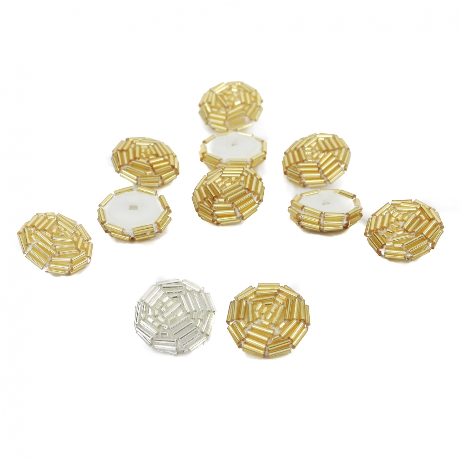Shank Buttons with Beads, 2.3 cm (10 pcs/pack) Code: E1000-12A