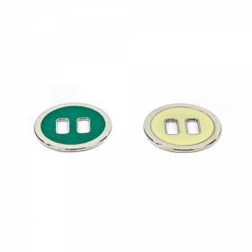 Metallized plastic buttons B6304, Size 18L (144 pcs/pack) - 2 Holes Buttons, 20.3 mm (50 pcs/pack)Code: 1859Z/32