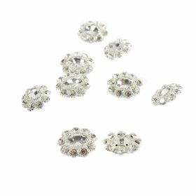 Tailoring - Shank Buttons with Rhinestones, Size 25x22 mm (10 pcs/pack) Code: BT1015