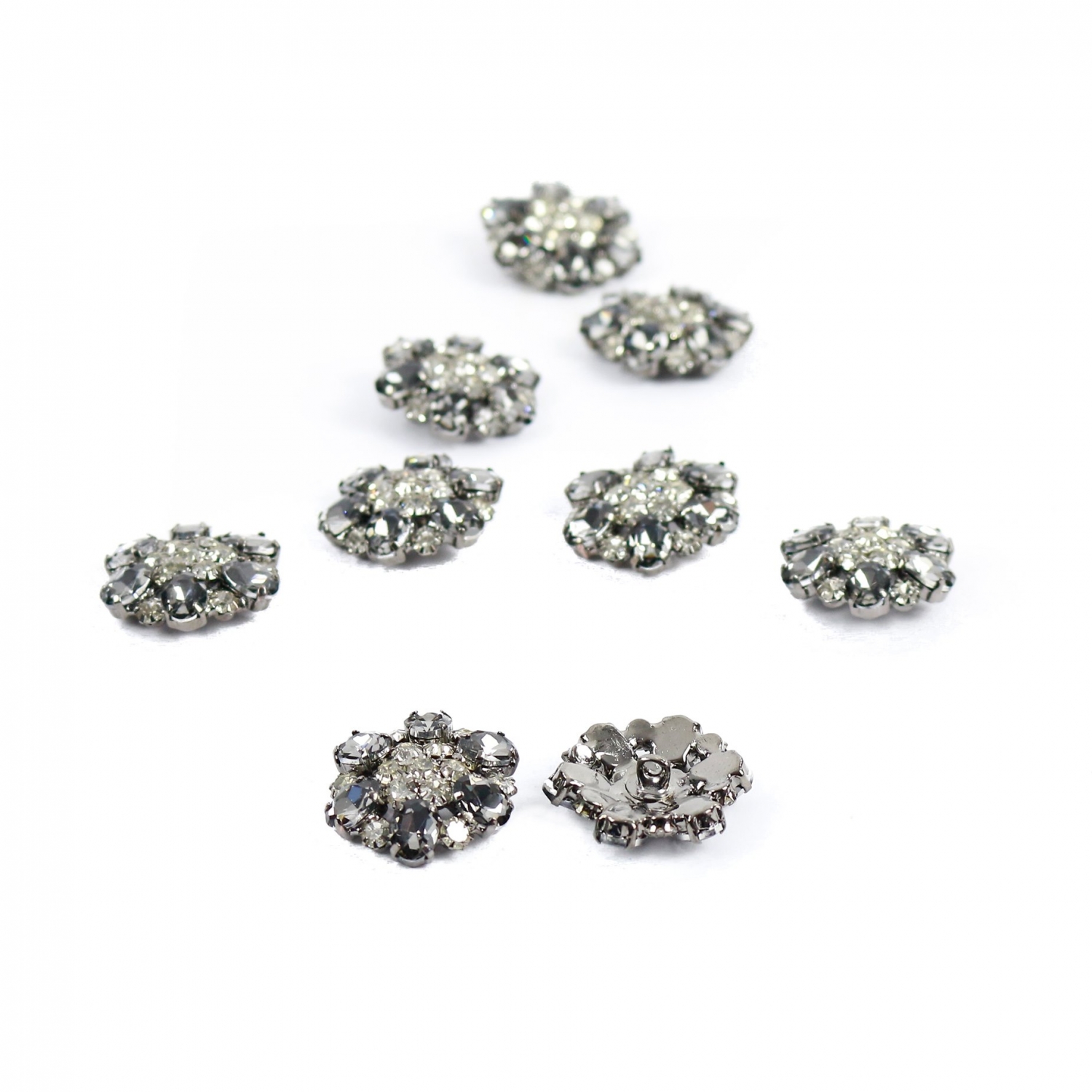 Shank Buttons with Rhinestones, Size 26 mm (10 pcs/pack) Code: BT1007