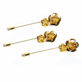 Garmet Application  - Decorative Pin Brooch with Flowers, 7.5 x 1.7cm (3 pcs/pack) Code: 5062X