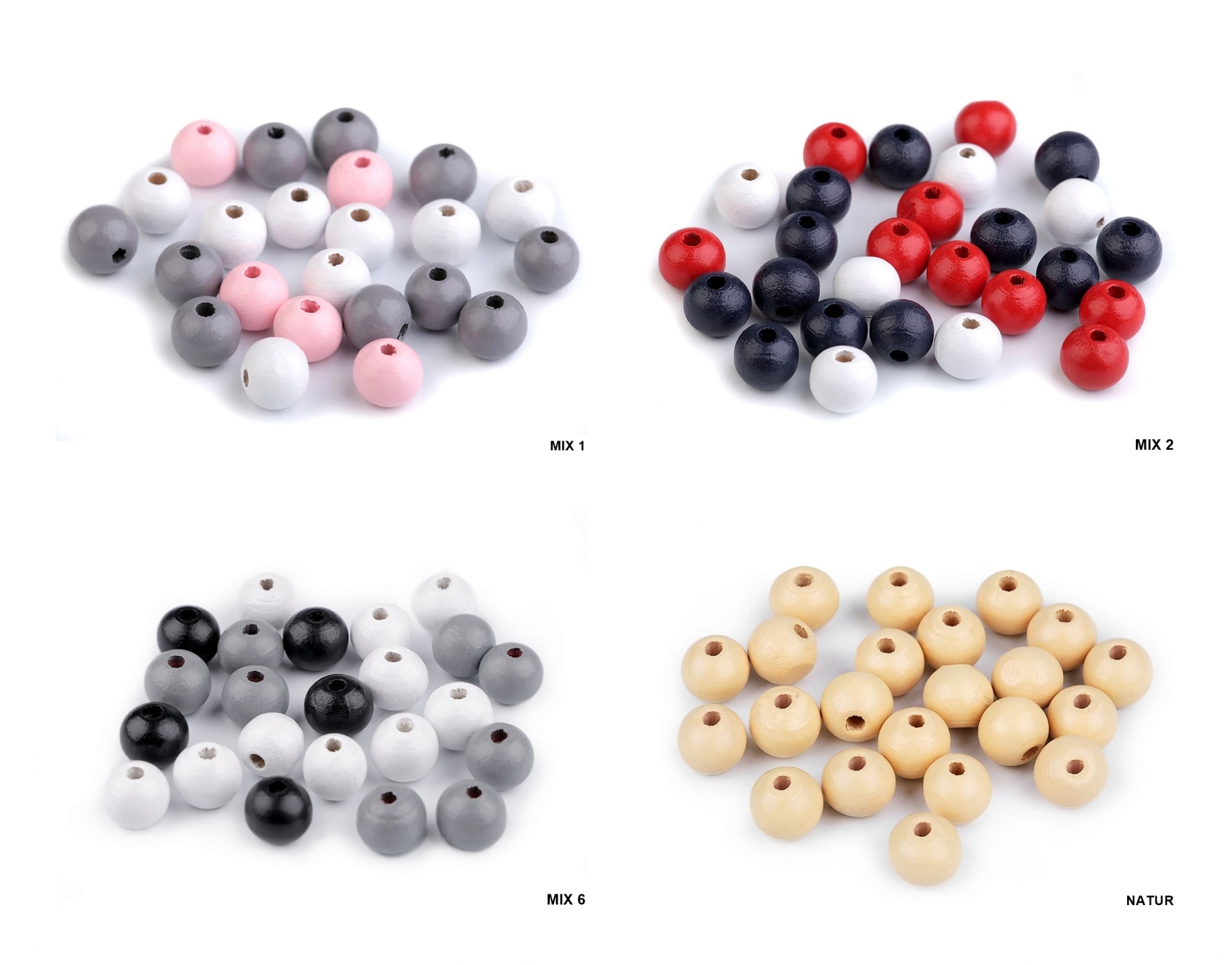 Wooden Beads, diameter 10 mm (65 pcs/bag)Code: 200895