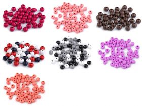 Pearl String, Sew-on Rhinestones and Beads - Wooden Beads, diameter 8 mm (129 pcs/bag)Code: 200896