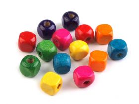 Pearl String, Sew-on Rhinestones and Beads - Wooden Beads, 8x8 mm (100 pcs/bag)Code: 200496