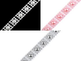 Pearl String, Sew-on Rhinestones and Beads - Pearl Garland 14 mm (9 m/roll)Code: 510669