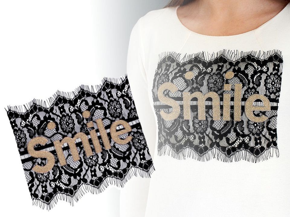 Aplicatie din Dantela, Smile (1 bucati/pachet) Cod: 400122