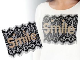 Aplicatii Textile - Aplicatie din Dantela, Smile (1 bucati/pachet) Cod: 400122