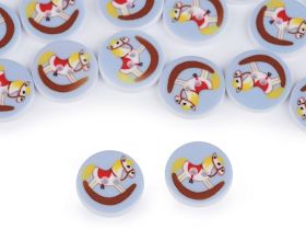 Wooden Decorative Buttons (10 pcs/pack) Model: Fish - Baby Plastic Buttons, 15.4 mm (20 pcs/pack)Code: 120573