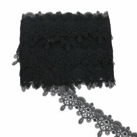 Dantela cu Franjuri, latime 55 mm, Neagra (12.8 m/rola)Cod: LA3893 - Banda Dantela Brodata, 63 mm, Negru (16.3 yds/rola) Cod: JS01031