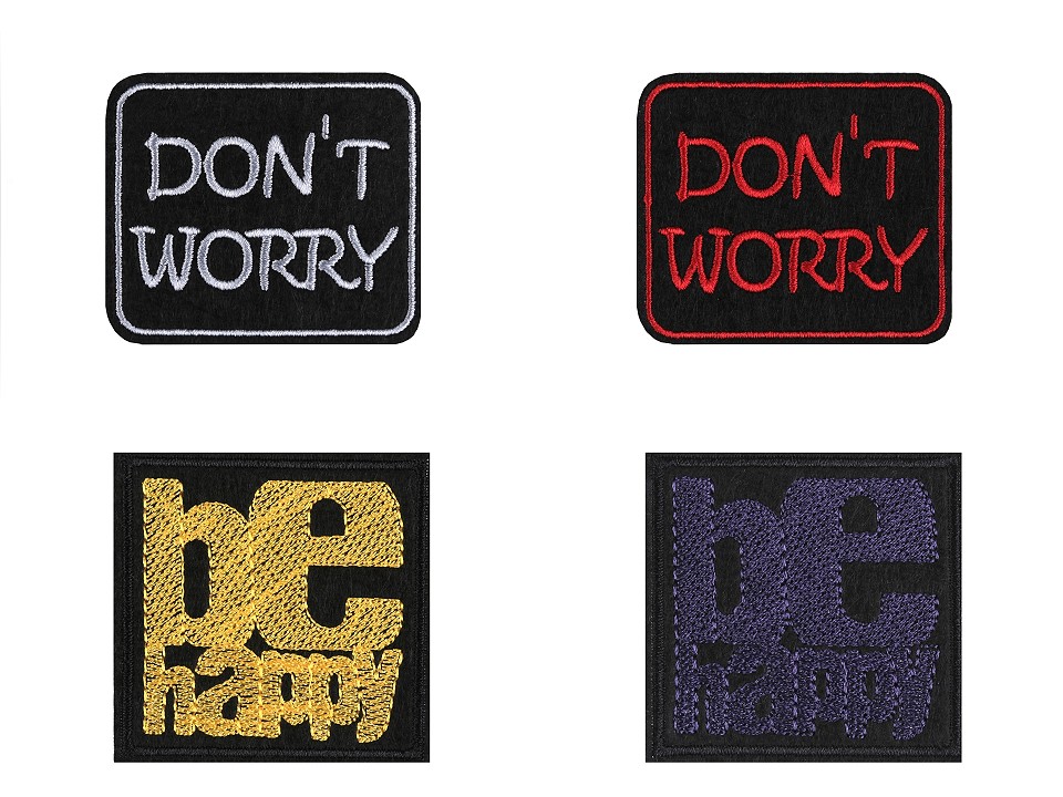 Embleme Termoadezive, Dont Worry, Be Happy (10 buc/pachet) Cod: 400157