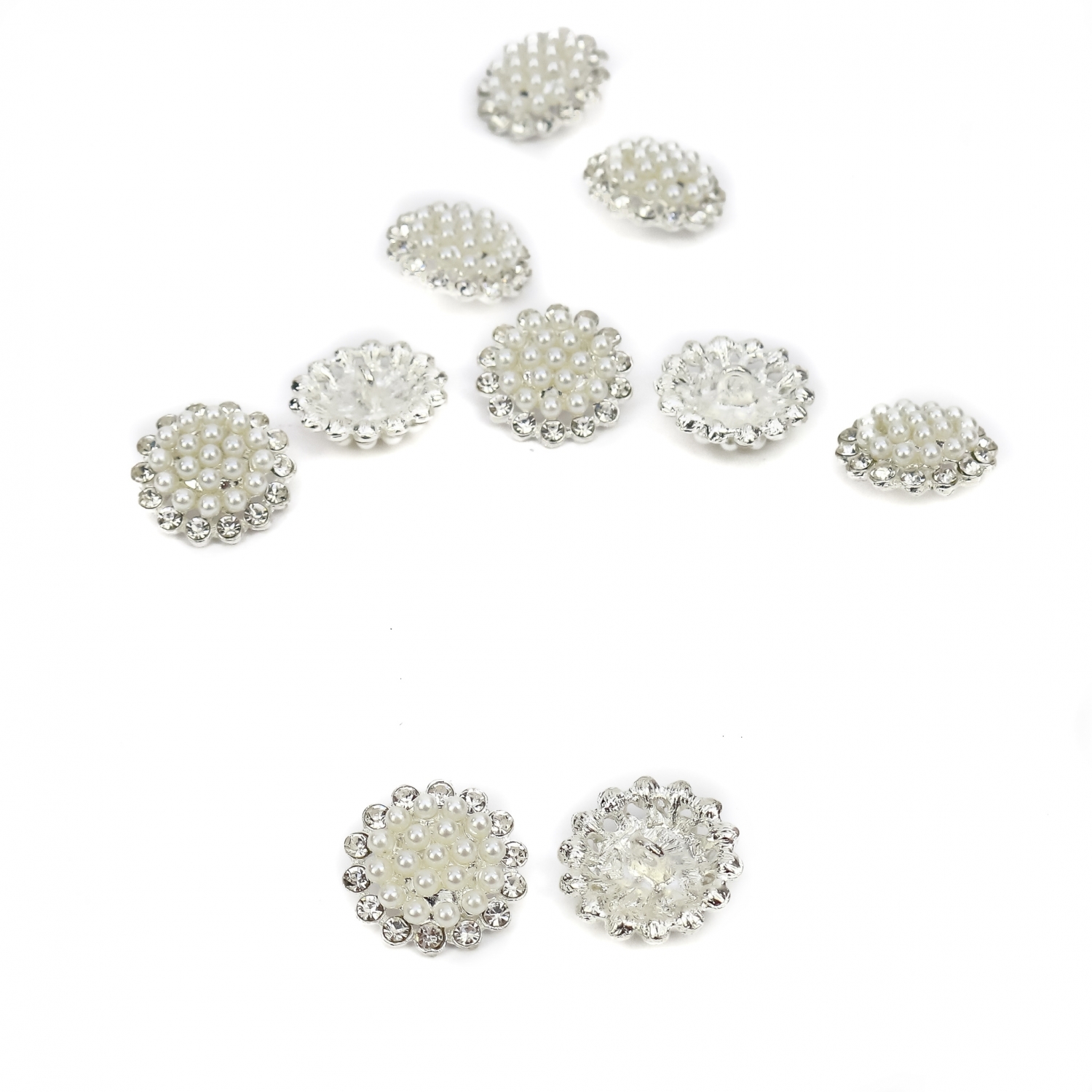 Shank Buttons with Rhinestones, Size 20 mm (10 pcs/pack) Code: BT1151