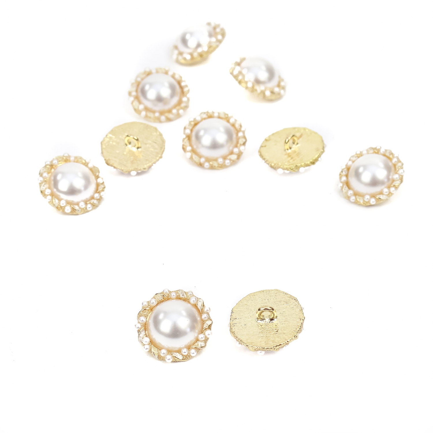 Shank Buttons with Pearls, Size 20 mm (10 pcs/pack) Code: BT1171