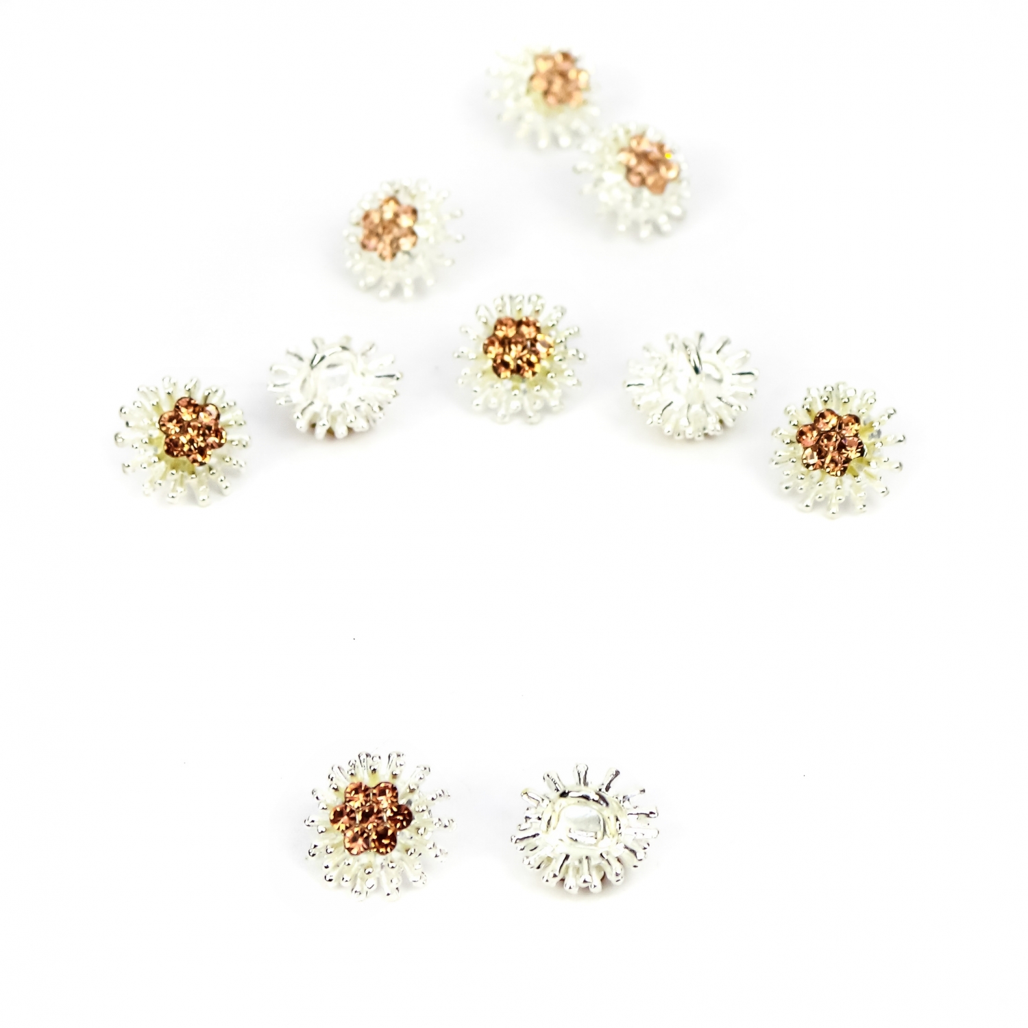 Shank Buttons with Rhinestones, Size 14 mm (10 pcs/pack) Code: BT1165