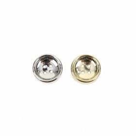 Nasturi Plastic Metalizati cu Picior B6386, Marime: 24L (144 bucati/punga) - Nasturi cu Patru Gauri, 13 mm (144 bucati/punga)Cod: 3372/13