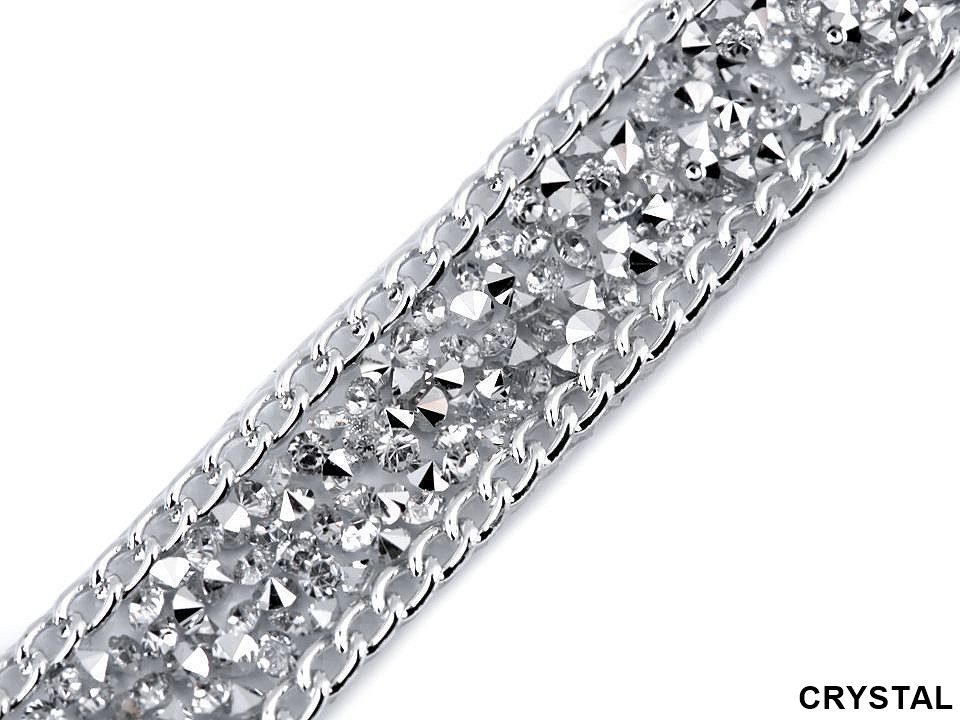 Iron-on Trim/Border with Rhinestones and Chain (9 m/roll)Cod: 520176 - 3