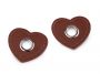 Eco-friendly leather heart application with stitching (20 pieces / pack) Code: 840487 - 2