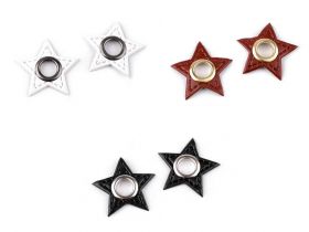 Sew-on Accessories - Eco-friendly leather star application with stitching (20 pieces / pack) Code: 840488