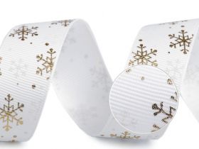 Christmas Ribbon with Lurex, width 35 mm (10 m/roll) Code: 430661 - Ribbon with Snow Flakes, width 25 mm (3 meters/roll)Code: 430459