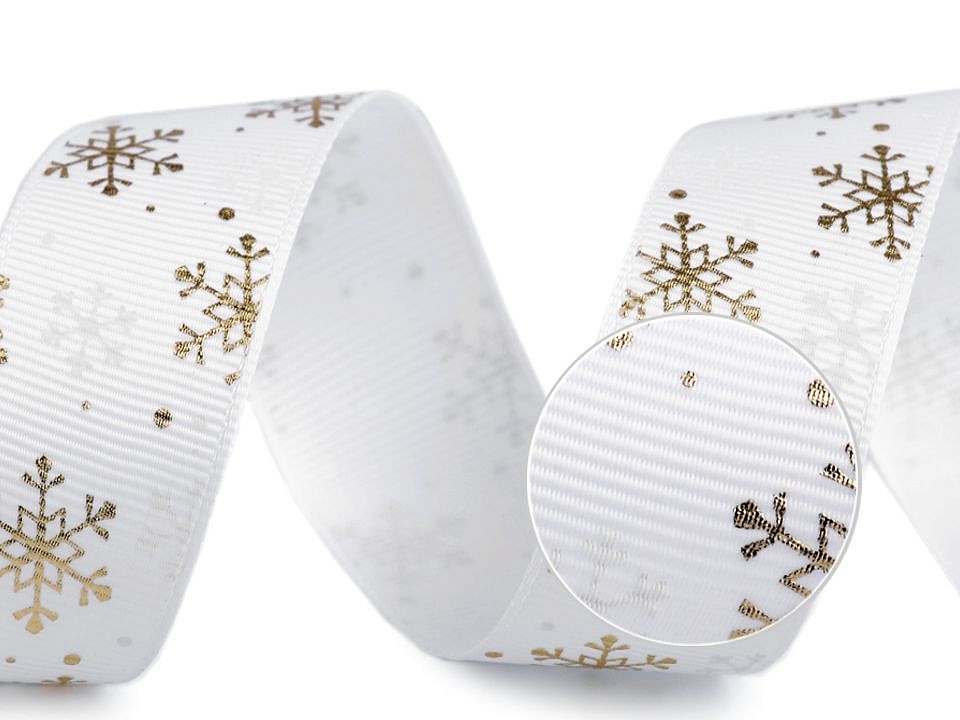 Ribbon with Snow Flakes, width 25 mm (3 meters/roll)Code: 430459