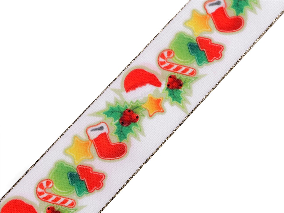 Christmas Ribbon with Lurex, width 35 mm (10 m/roll) Code: 430661 - 2