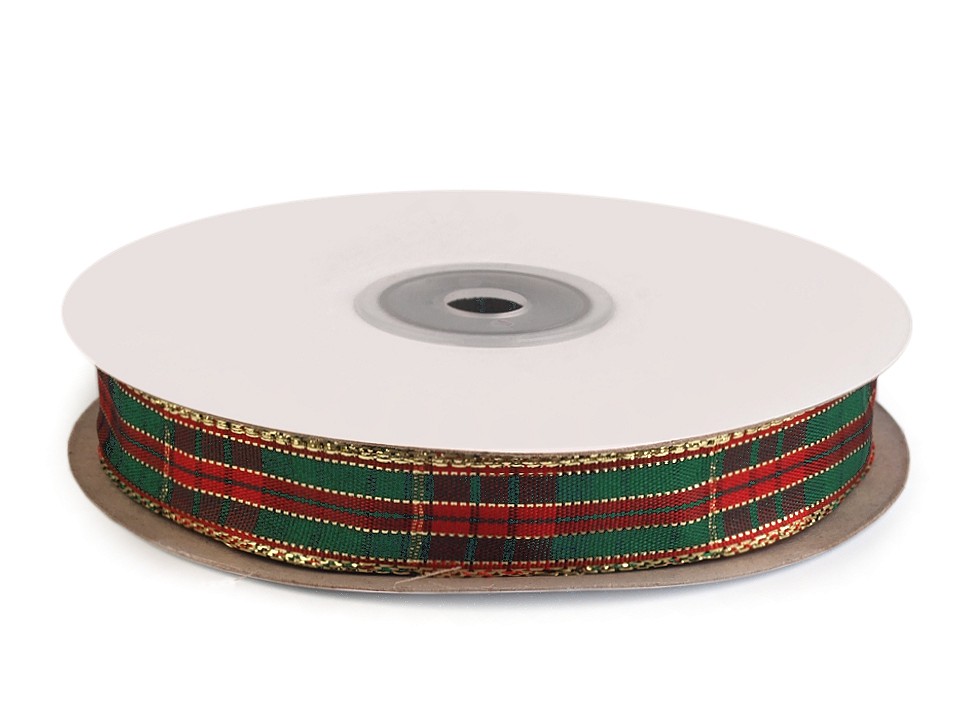 Panglica Decorativa in Carouri cu Lurex, latime 15 mm (22.5 m/rola) Cod: 430378