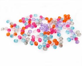 Perle din Sticla, Mix Marimi Ø4-12 mm  (50 grame/pachet) - Margele Multicolore, diametru 6 mm (500 gr/punga/culoare)Cod: R15053