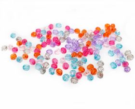 Silver Rhinestone Trimming (9 meters/roll) - Multicoloured Beads, diameter 6 mm (500 gr/bag)Code: R15053